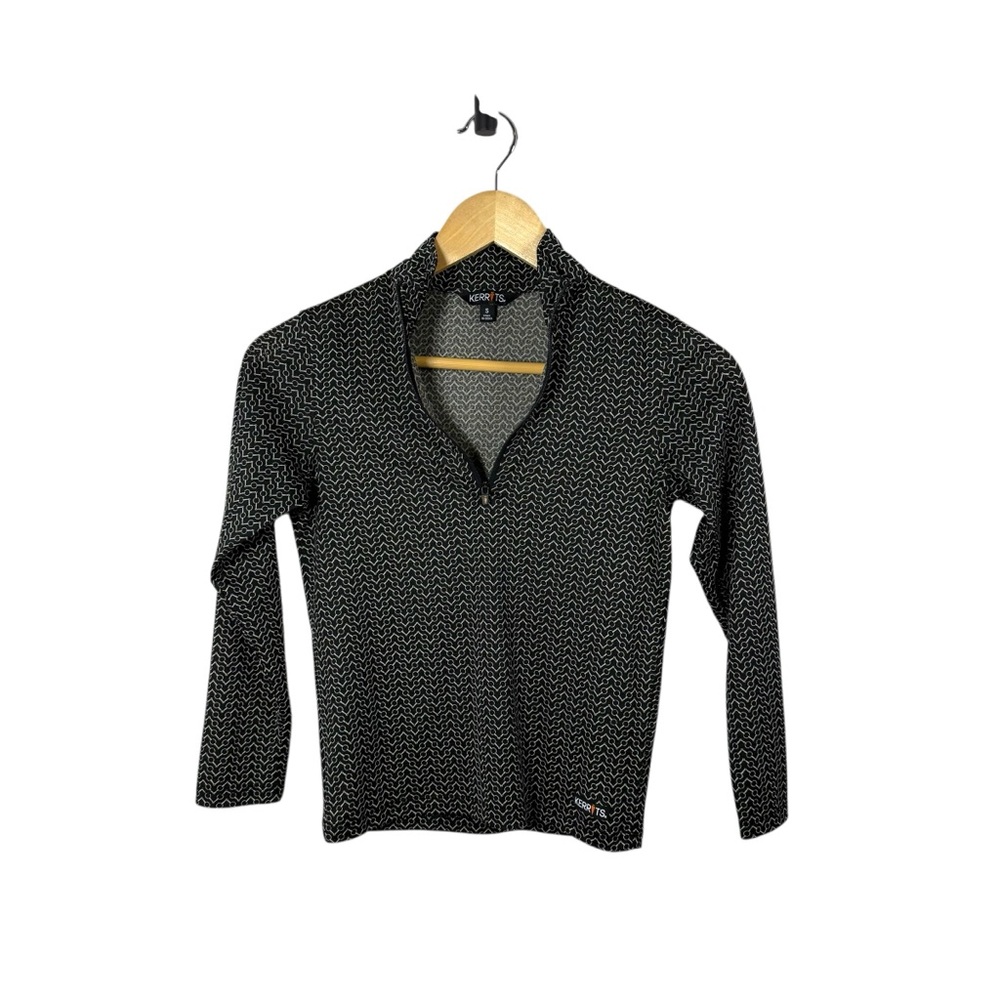 Kerrits Kids Half Zip Geometric Easy Stride Ice Fil Long Sleeve Shirt S